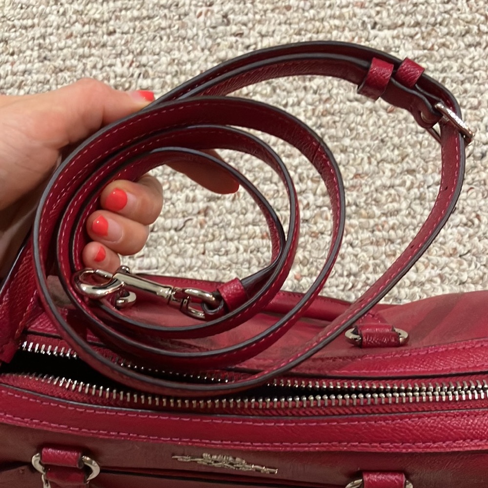 Coach Rowan Satchel Bag for Women - Dark Fuchsia - F79946 - Picture 11 of 13